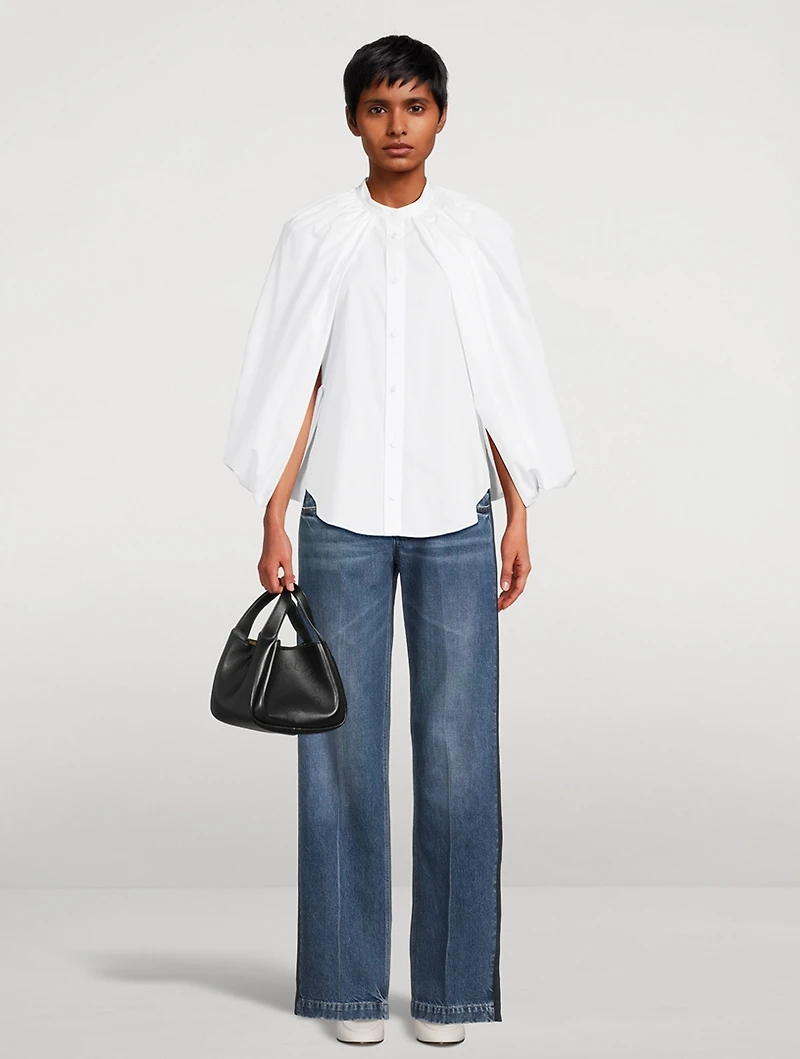 Cape-Sleeve Poplin Shirt