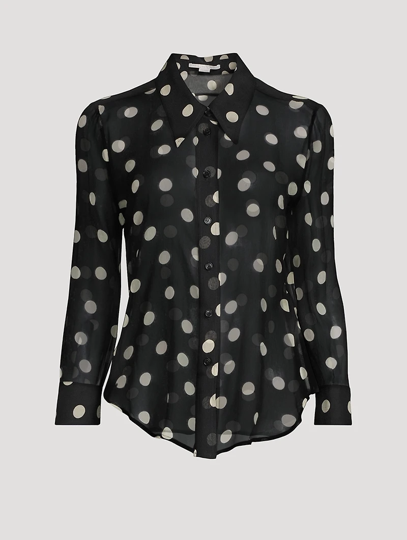 Silk Shirt Polka Dot Print