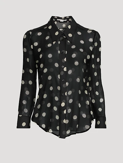 Silk Shirt Polka Dot Print