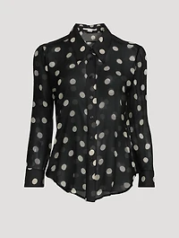 Silk Shirt Polka Dot Print