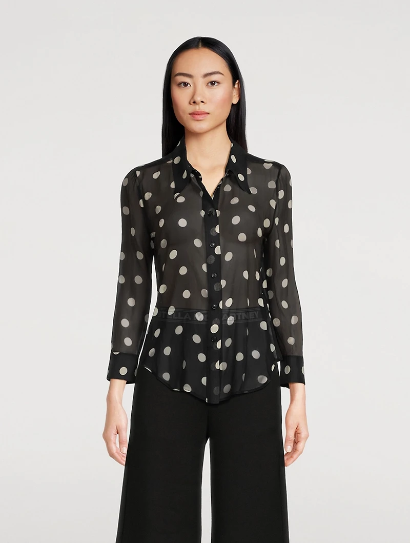 Silk Shirt Polka Dot Print
