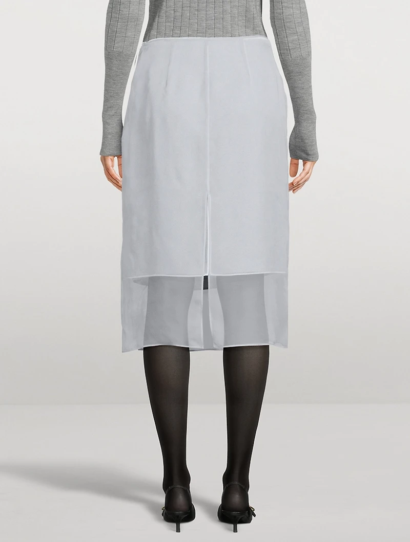 Layered Dévoré Satin Skirt Iris Print