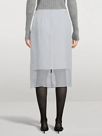 Layered Dévoré Satin Skirt Iris Print