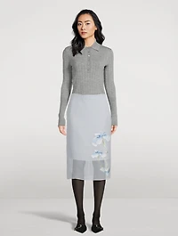 Layered Dévoré Satin Skirt Iris Print