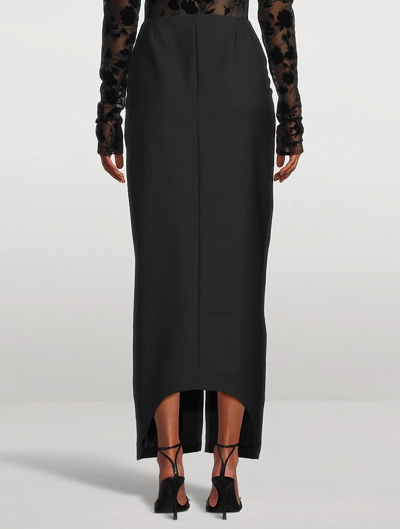 Wool And Mohair Column Skirt