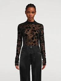 Tulle Floral Jacquard Bodysuit