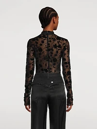 Tulle Floral Jacquard Bodysuit