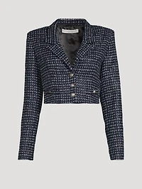 Check Tweed Bouclé Cropped Blazer