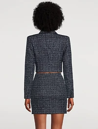 Check Tweed Bouclé Cropped Blazer