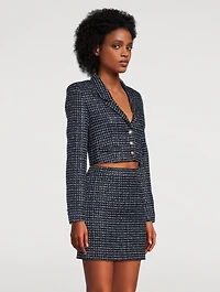Check Tweed Bouclé Cropped Blazer