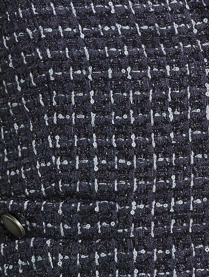 Check Tweed Bouclé Cropped Blazer