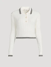 Cable Knit Polo Sweater