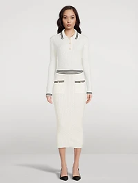 Cable Knit Polo Sweater