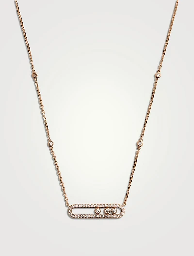 Baby Move 18K Gold Pavé Necklace With Diamonds