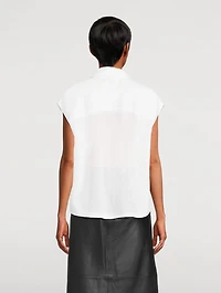 Linen Cap-Sleeve Shirt