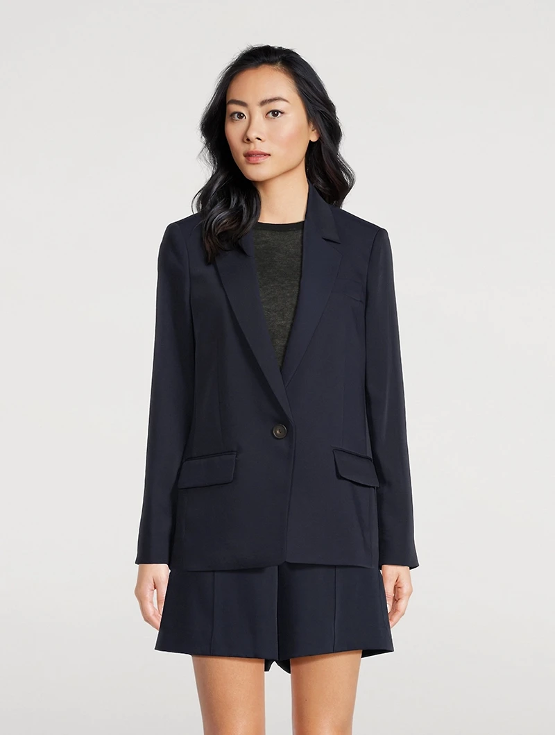 Soft Suiting Single-Breasted Blazer