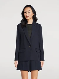 Soft Suiting Single-Breasted Blazer
