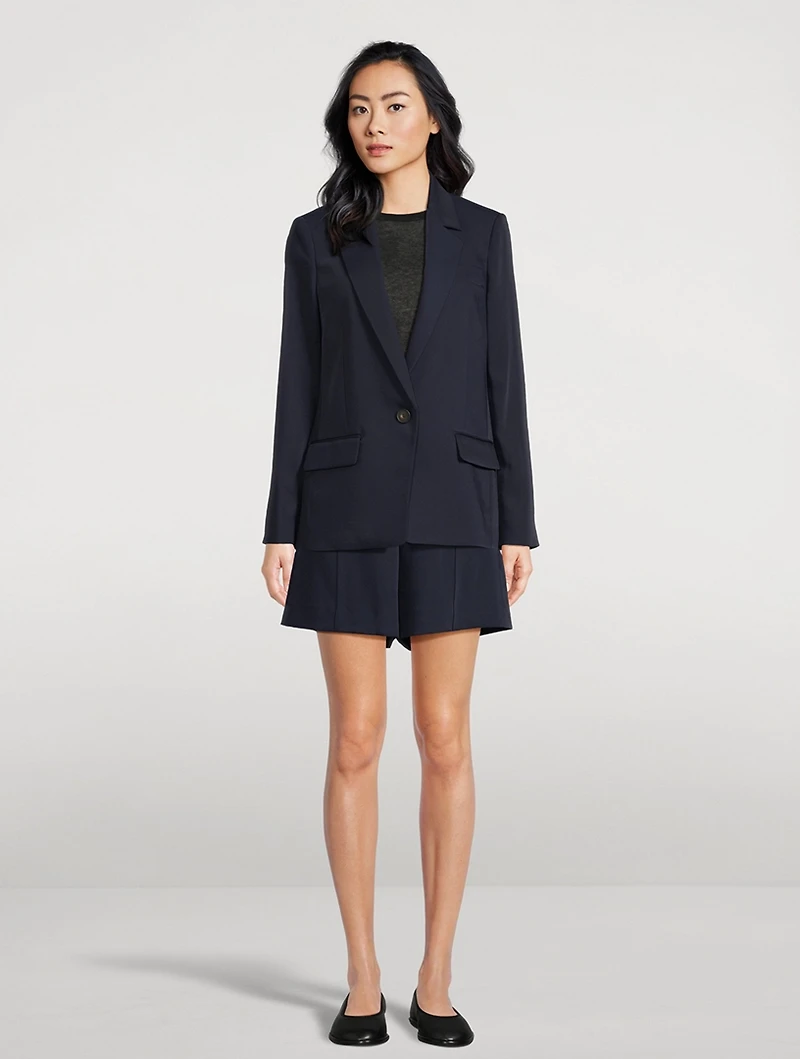 Soft Suiting Single-Breasted Blazer