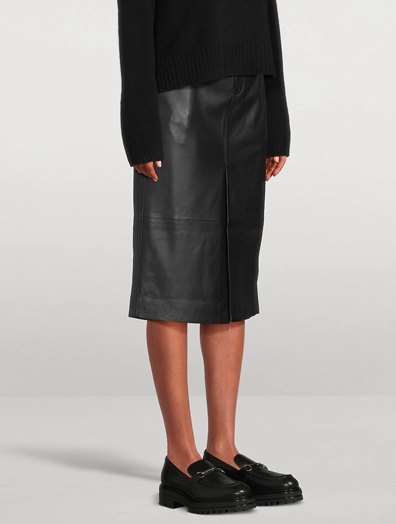 Leather Midi Skirt