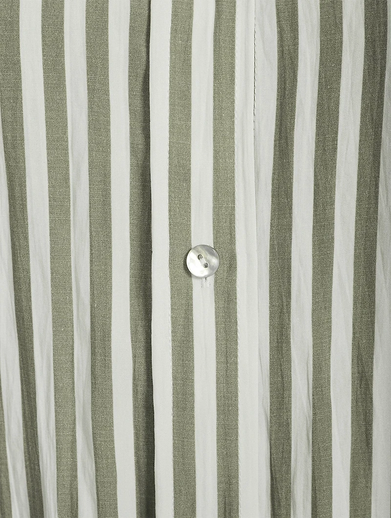 Belted Shirt Dress Stripe Print