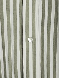 Belted Shirt Dress Stripe Print