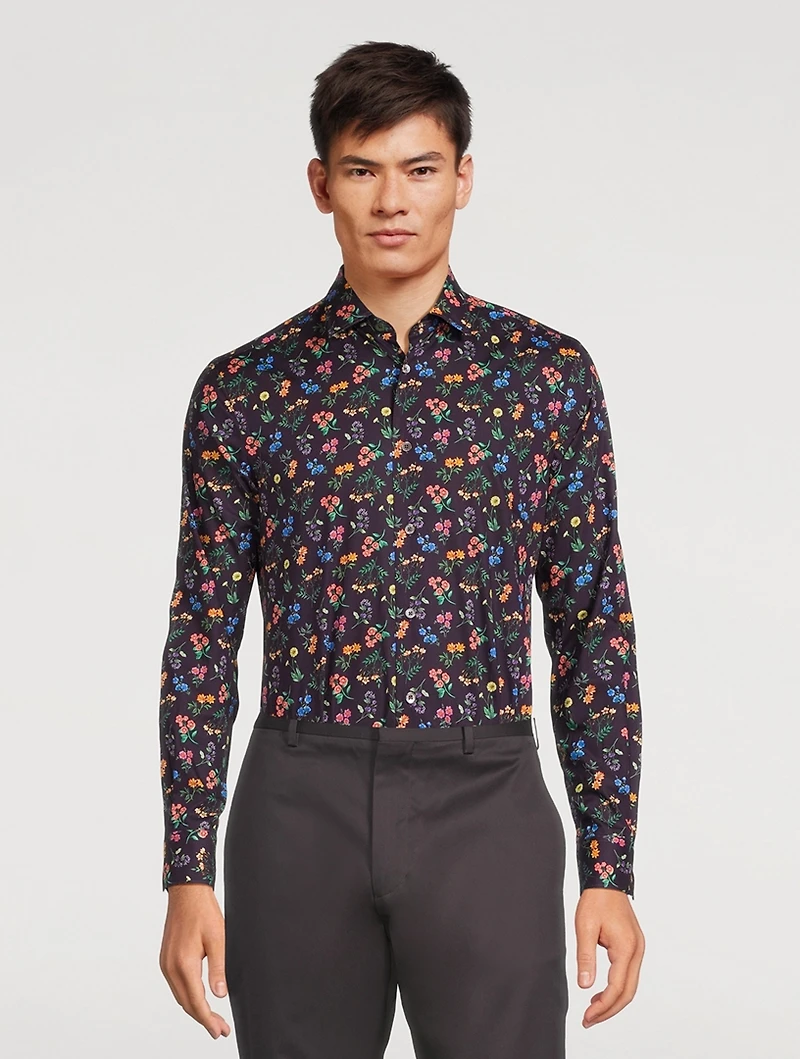 Cotton Tailored Shirt Floral Print