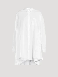 Poplin Shirt With Pleated Back