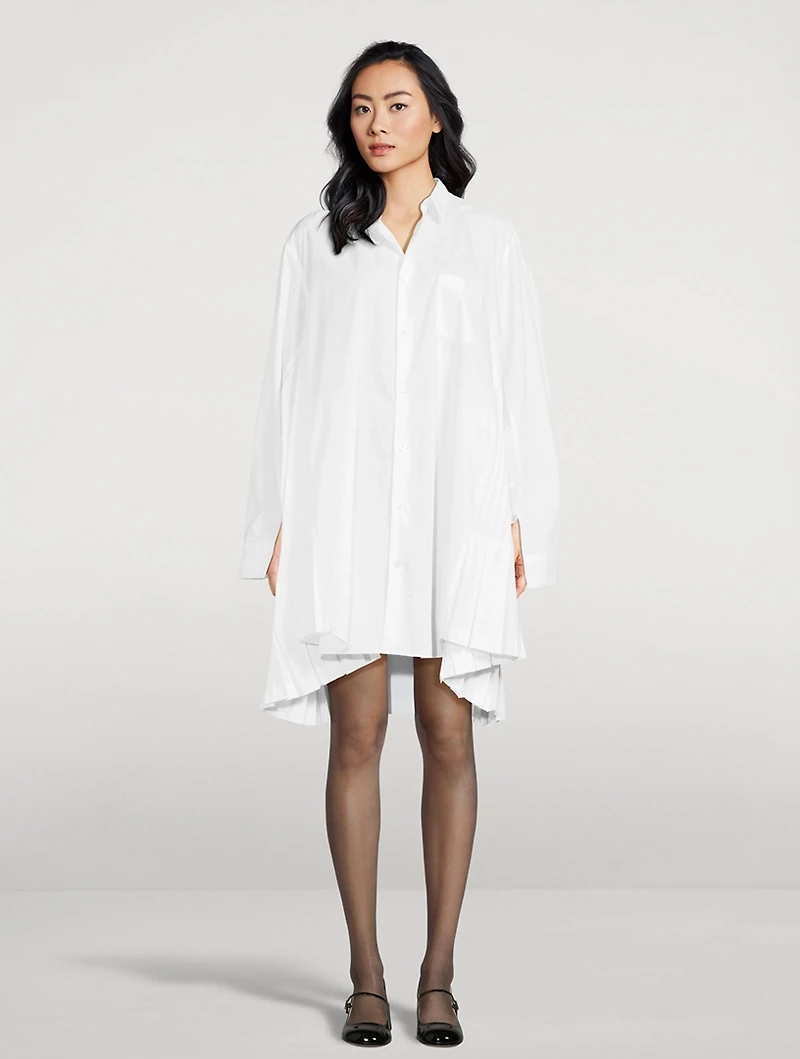 Poplin Shirt With Pleated Back