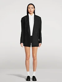 Open-Back Double-Breasted Blazer
