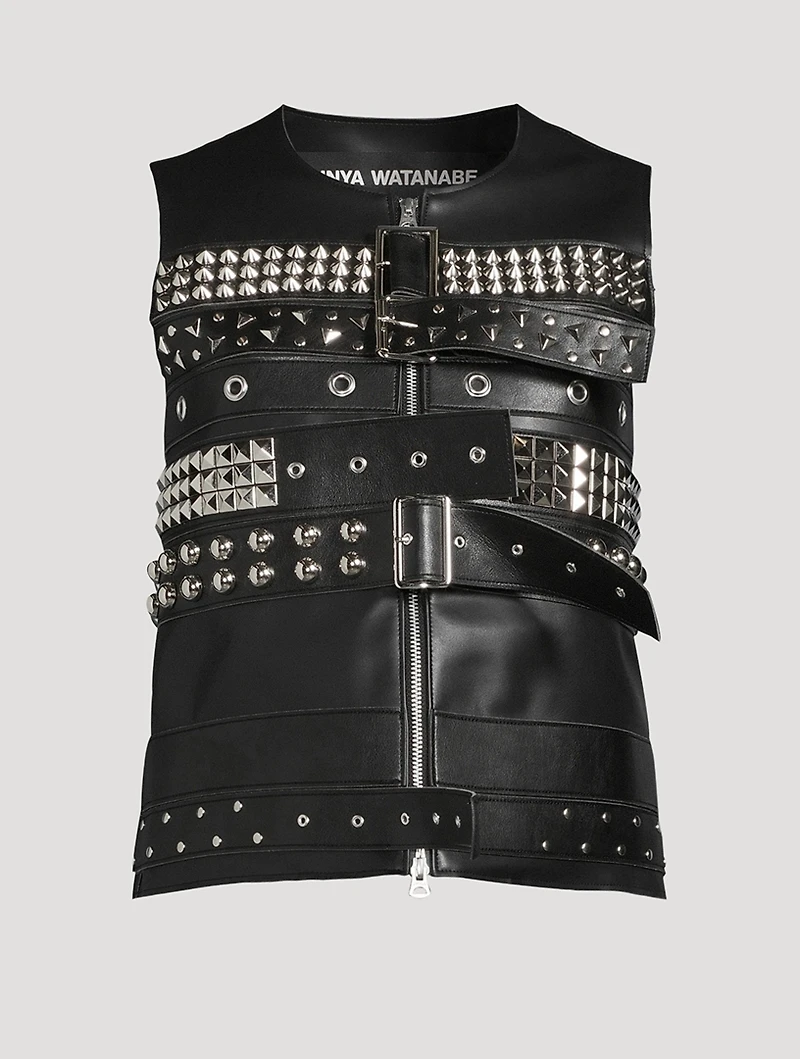 Belted Faux Leather Vest