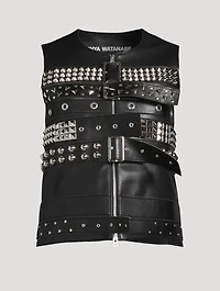 Belted Faux Leather Vest