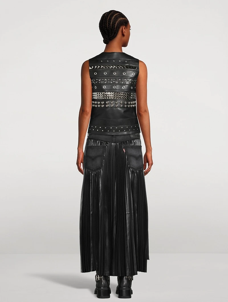 Belted Faux Leather Vest