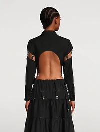 Purse Frame Cropped Wool Blazer