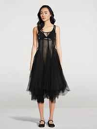 Sheer Tulle Midi Dress