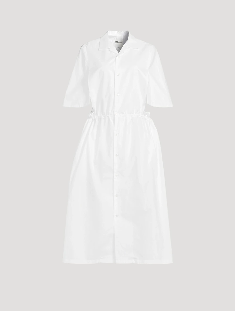 Cut-Out Poplin Shirt Dress