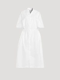 Cut-Out Poplin Shirt Dress
