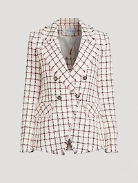 Taja Dickey Double-Breasted Tweed Blazer