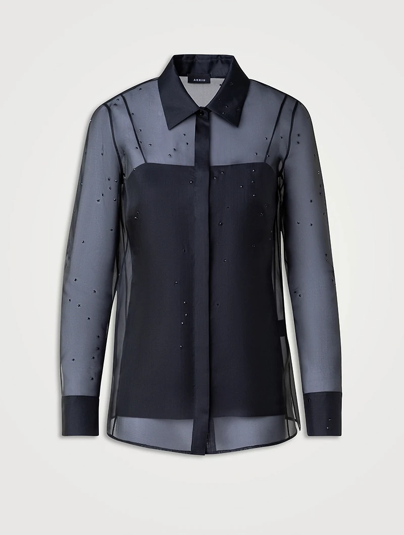 Embellished Silk Organza Shirt