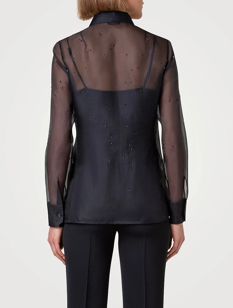 Embellished  Silk Organza Shirt