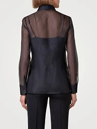 Embellished  Silk Organza Shirt