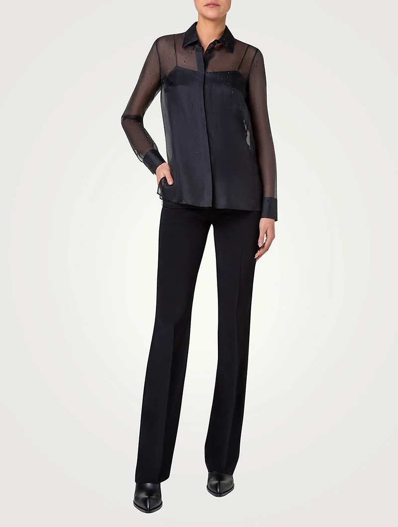 Embellished  Silk Organza Shirt