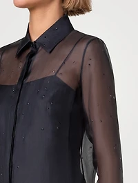 Embellished  Silk Organza Shirt