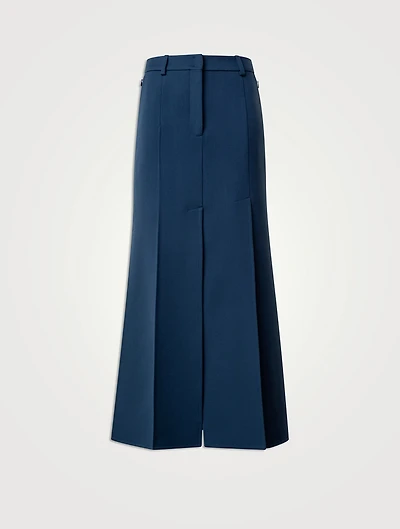Wool Double-Face Midi Skirt