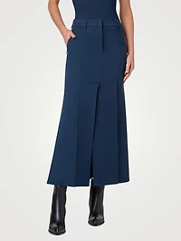 Wool Double-Face Midi Skirt