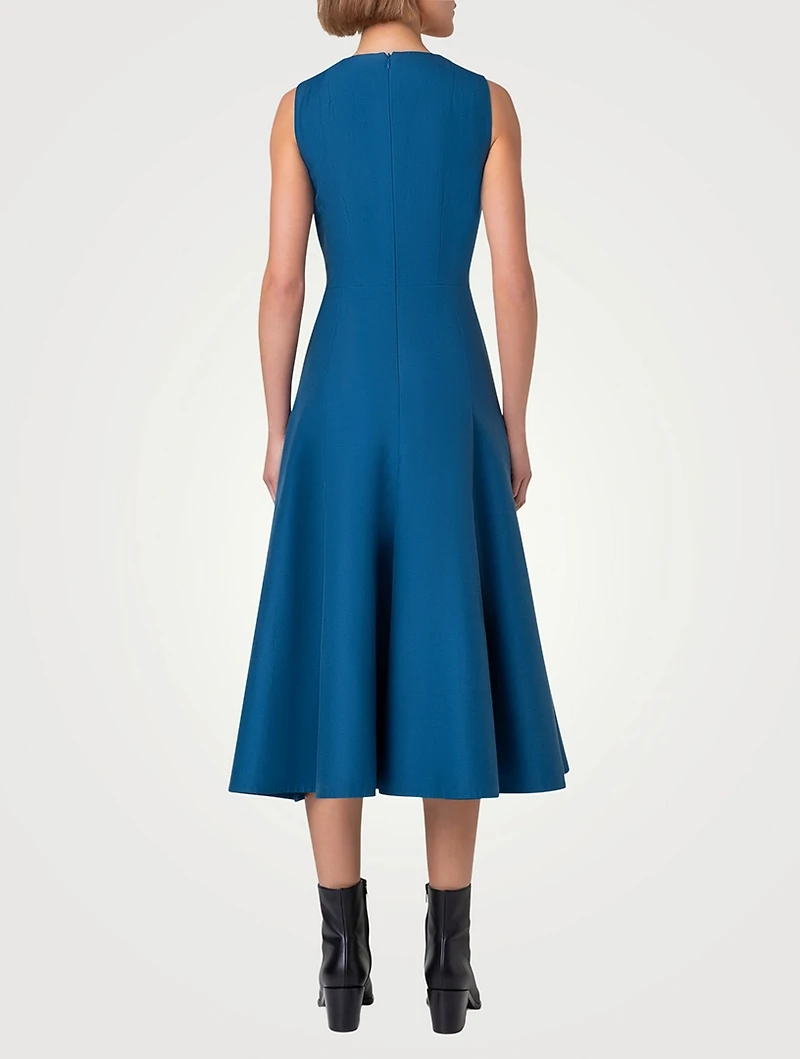 Cotton Silk Double-Face Midi Dress