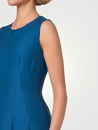 Cotton Silk Double-Face Midi Dress