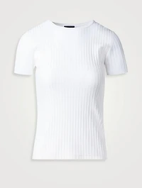 Ribbed Short-Sleeve Sweater