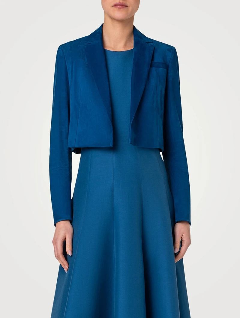 Gian Cropped Suede Blazer