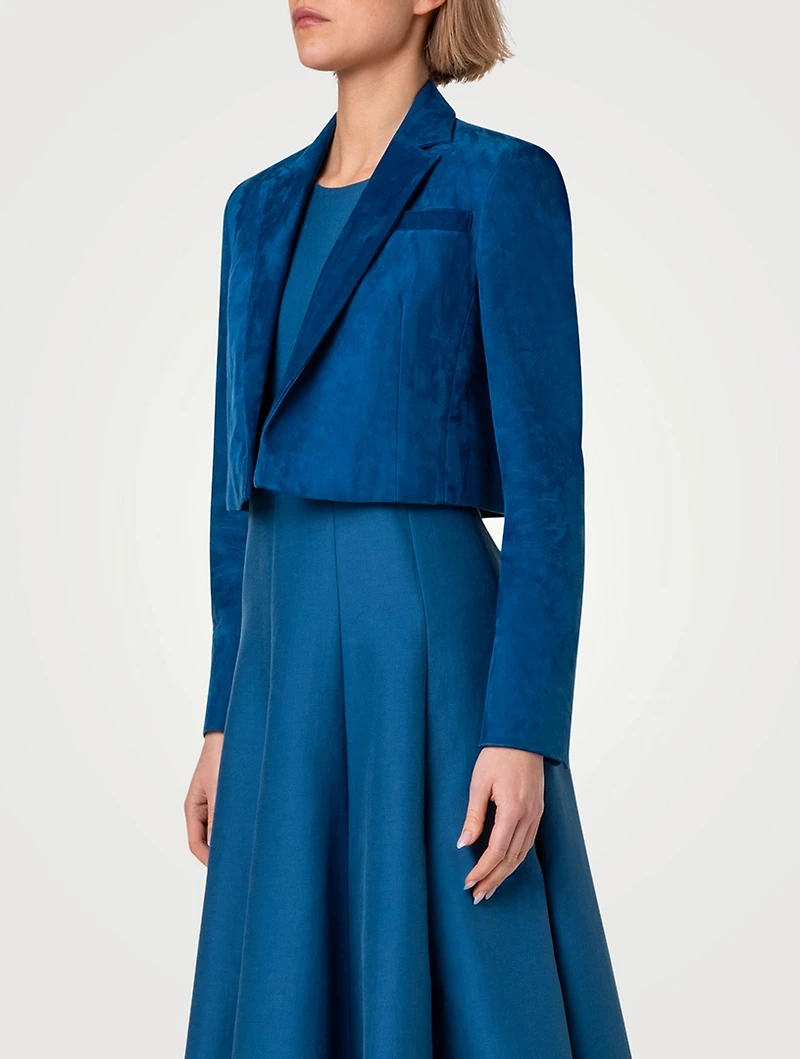 Gian Cropped Suede Blazer