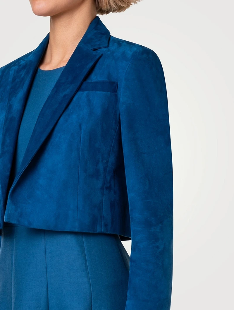 Gian Cropped Suede Blazer